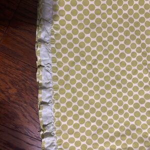 Green Polka Dot Fabric with Ruffle Edge